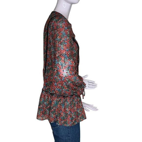 Matilda Jane Women Sheer Top Size Small Long Sleeve Romantic Floral Print - Picture 5 of 10
